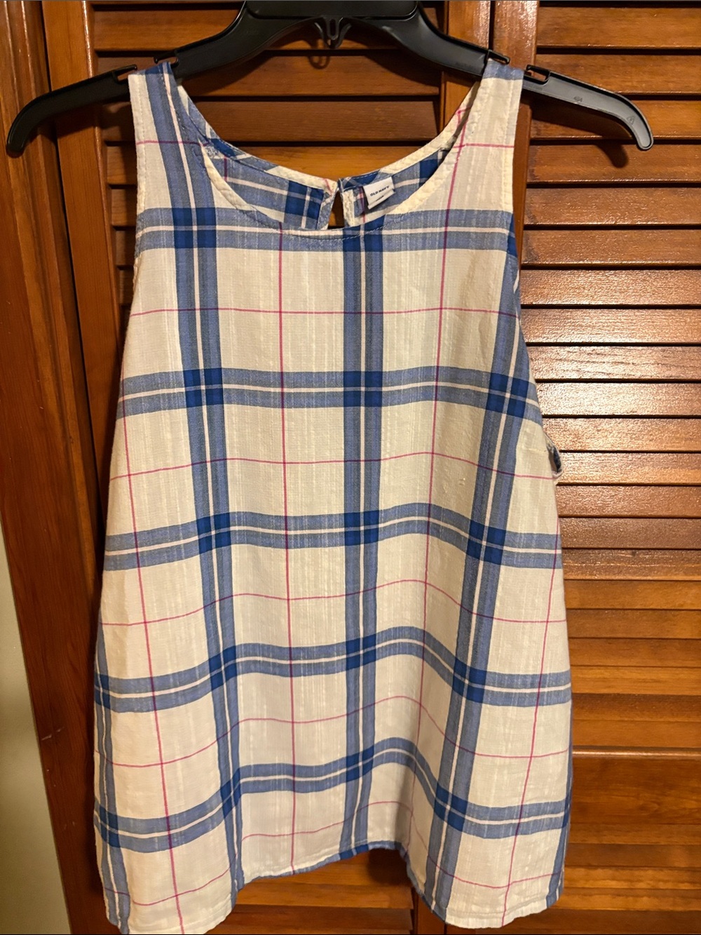 Blue Plaid Sleeveless Summer Dress